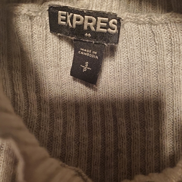 Express Sweater Women's Small Gray Long Sleeve Wool Blend Light Weight - Picture 2 of 2